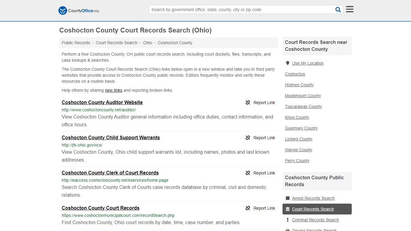 Court Records Search - Coshocton County, OH (Adoptions ...